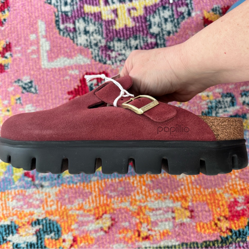 Papillio by Birkenstock Women's Boston Chunky Clogs 40 women’s 9 burgundy Merlot